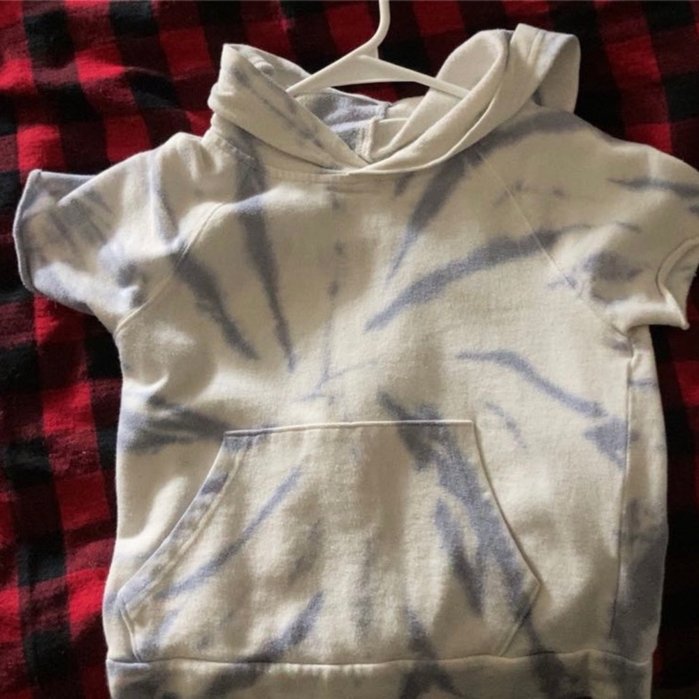 Kids Tie-Dye Hoodie - Blue & White